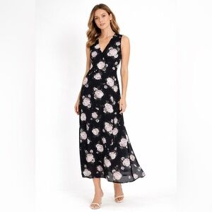 Equipment Femme Black Floral Silk Shift Dress Size S Sleeveless Chic